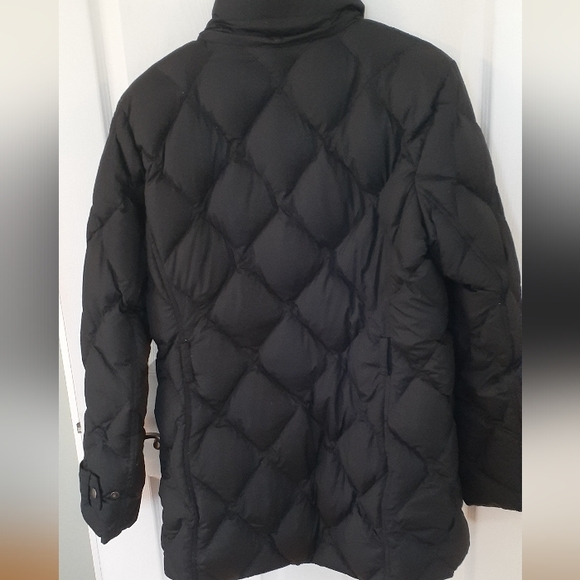 Lands End women's black feather down quilted Puff Parker size large - Picture 2 of 8